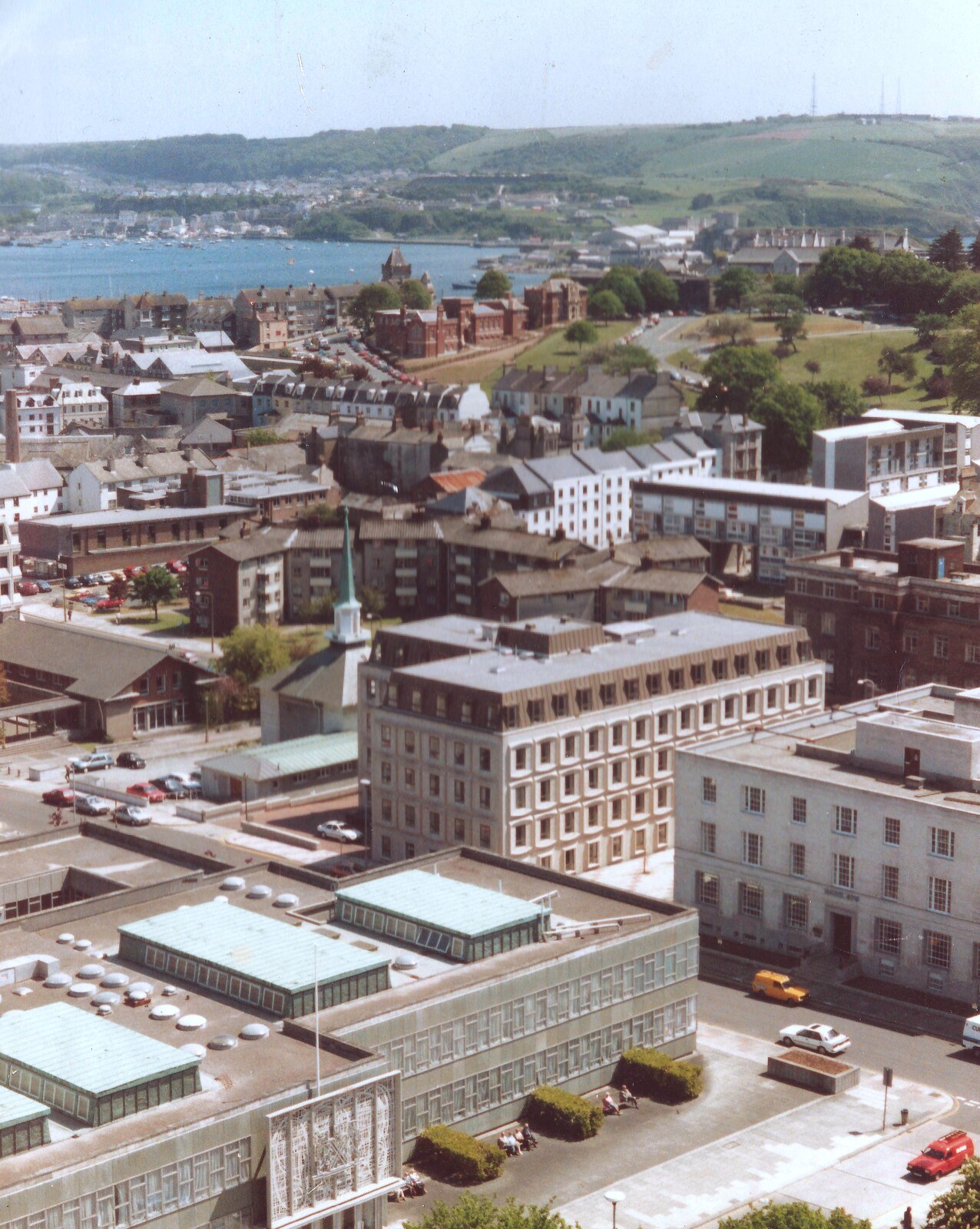 The view towards East Hoe and Mount Batten from Aerial Scenes of Plymouth, Devon - 28th June 1987