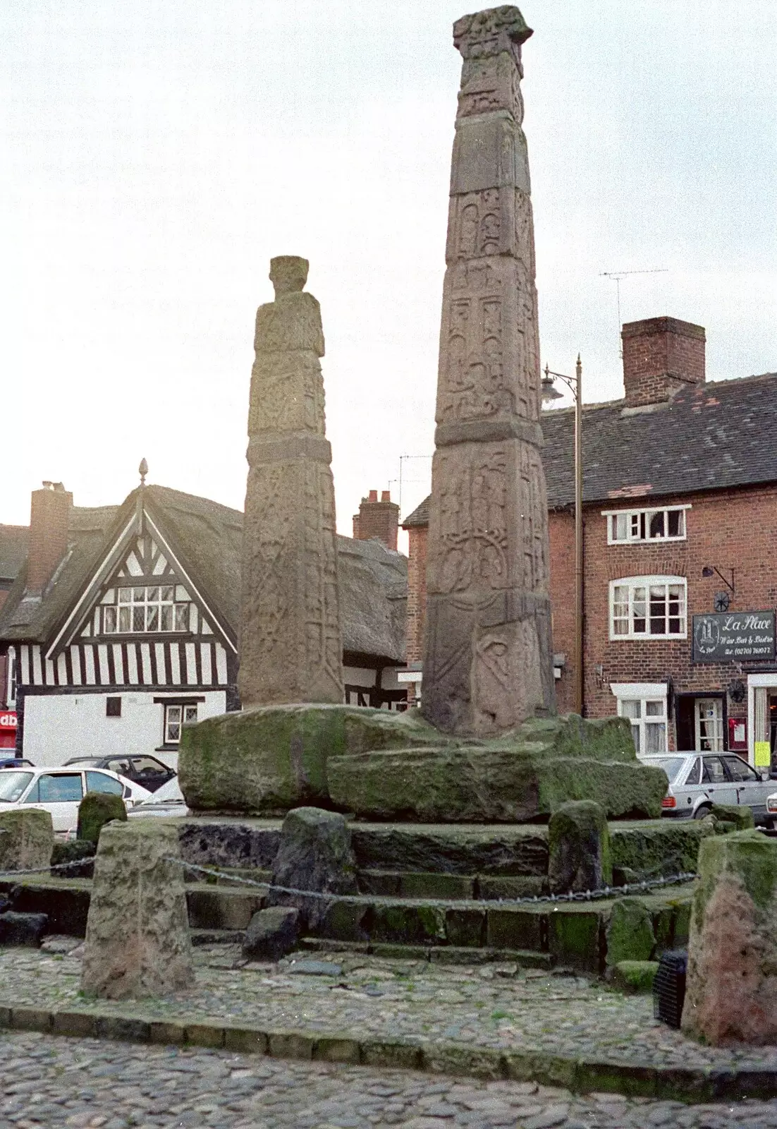 The Saxon Crosses in Sandbach, from Sandbach to Loch Lomond, Cheshire and Scotland - 10th December 1987