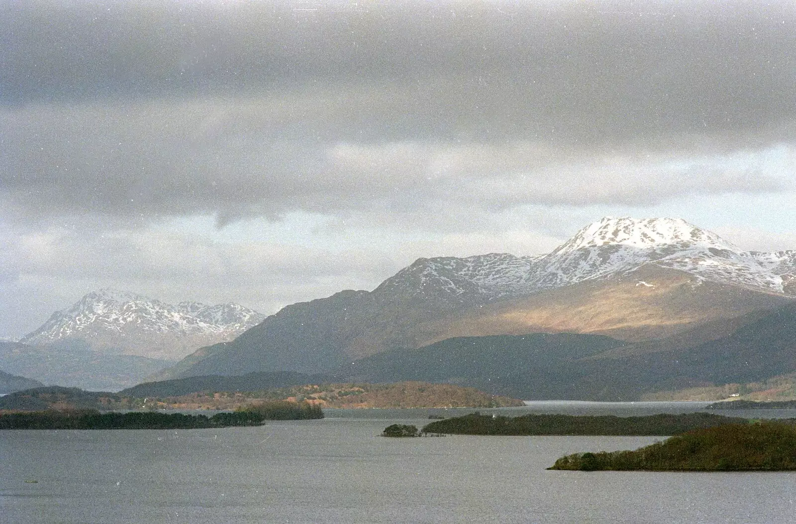 The snow covered mountains of Loch Lomond, from Sandbach to Loch Lomond, Cheshire and Scotland - 10th December 1987