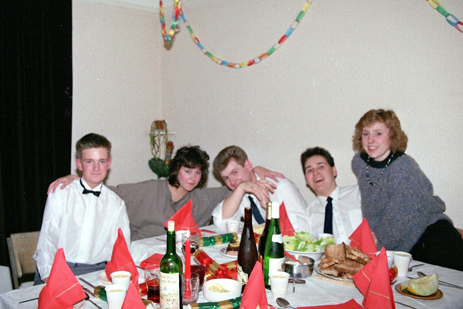 Nosher, Richard, Barney their girlfriends from A Valentine Street Christmas, Norwich, Norfolk - 17th December 1987