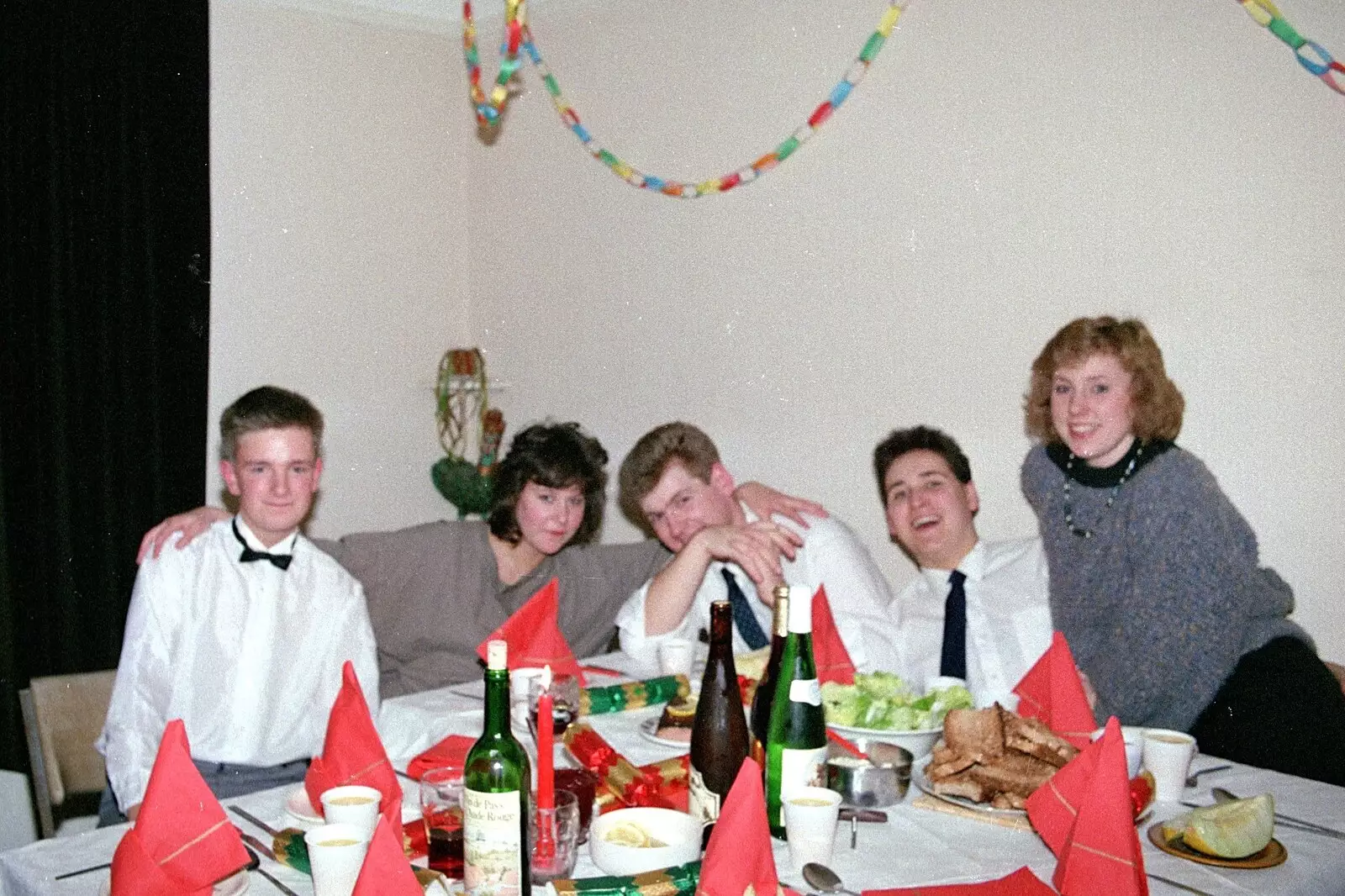 Nosher, Richard, Barney their girlfriends, from A Valentine Street Christmas, Norwich, Norfolk - 17th December 1987