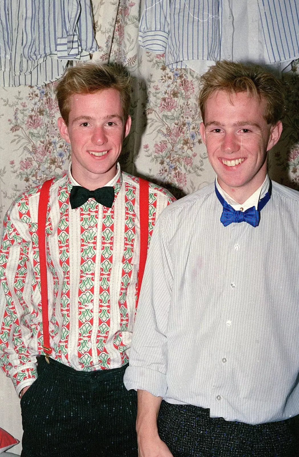 Martin's brother and him, from A Valentine Street Christmas, Norwich, Norfolk - 17th December 1987