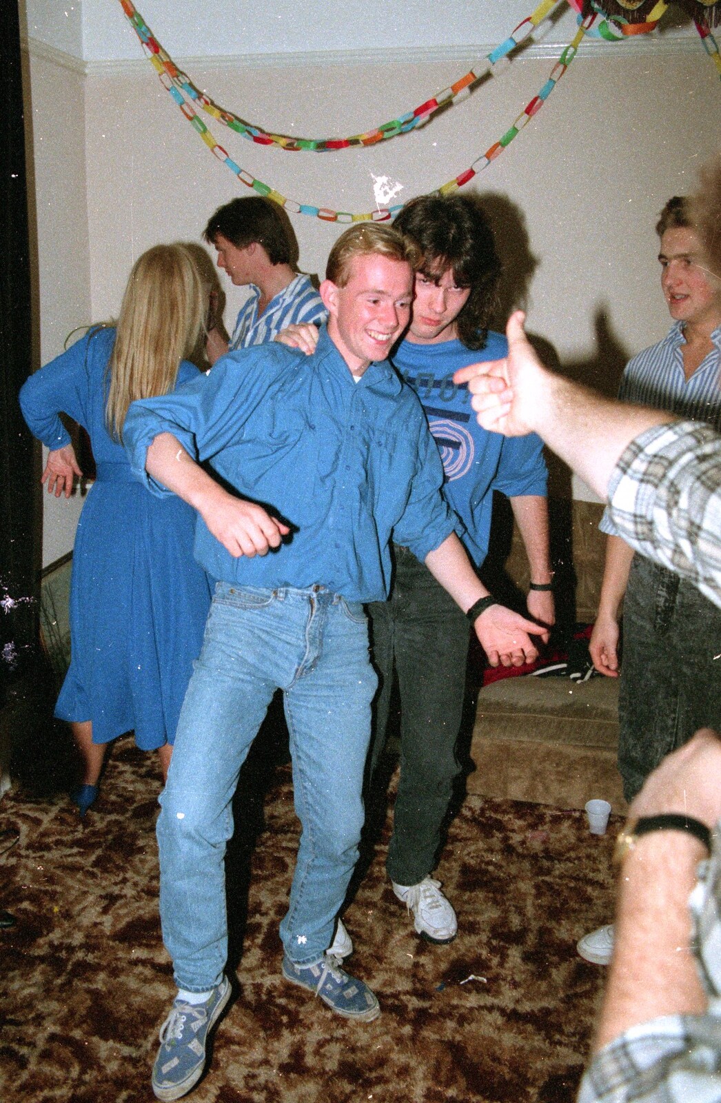 Martin does some form of funky dancing from A Valentine Street Christmas, Norwich, Norfolk - 17th December 1987