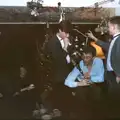 Phil blows as Hamish's dad plays the chanter, Hamish's 21st and Christmas, New Milton and Bransgore - 25th December 1987