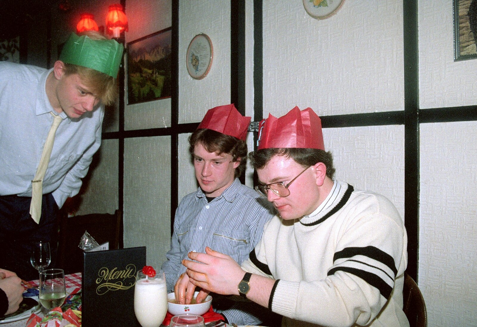 Hamish practices a bit of finger dipping from Hamish's 21st and Christmas, New Milton and Bransgore - 25th December 1987