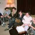 Simon, Kevin, Jon, Phil, Hamish and Laura, Hamish's 21st and Christmas, New Milton and Bransgore - 25th December 1987