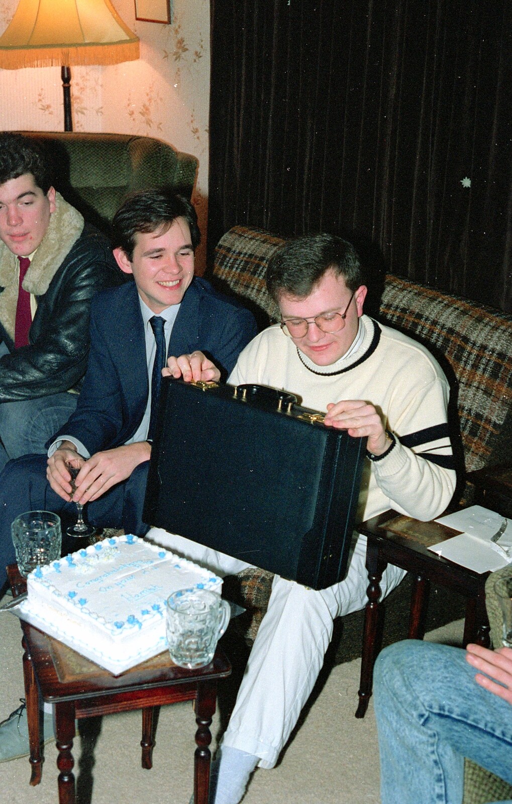 Hamish checks the combination from Hamish's 21st and Christmas, New Milton and Bransgore - 25th December 1987