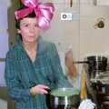 Judith with a pan of peas, Hamish's 21st and Christmas, New Milton and Bransgore - 25th December 1987