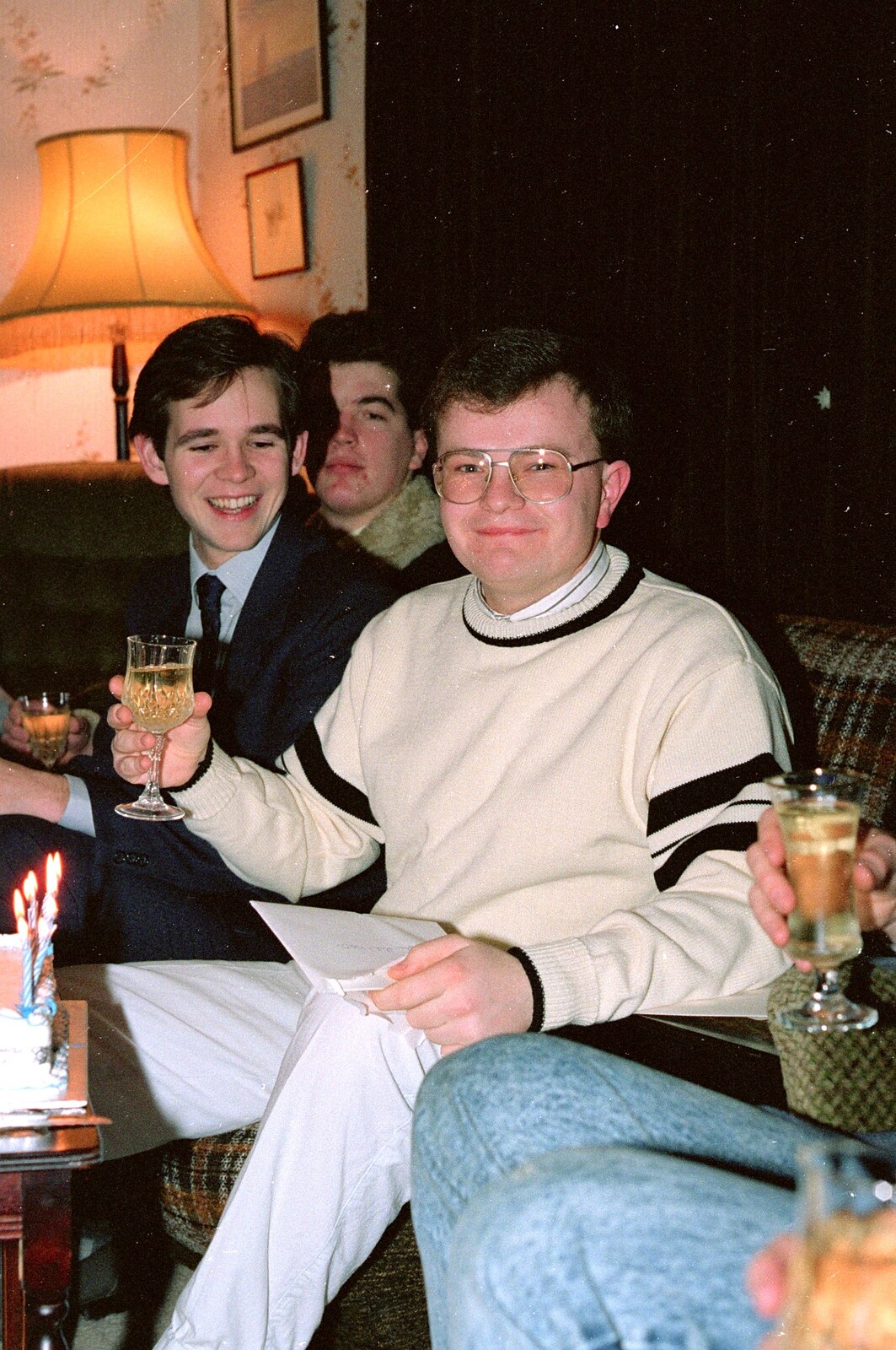 Hamish and a toast from Hamish's 21st and Christmas, New Milton and Bransgore - 25th December 1987