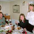 Mike, Sis and Mother at Bracken Way, Hamish's 21st and Christmas, New Milton and Bransgore - 25th December 1987