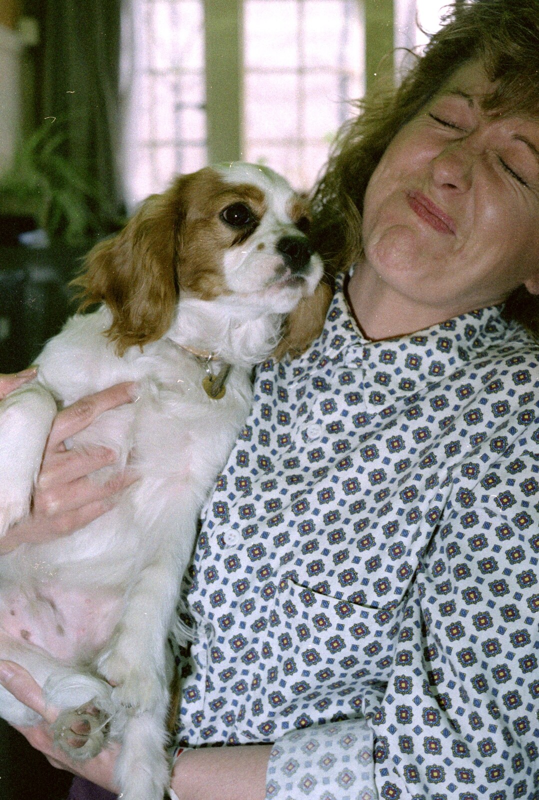 Sue gets licked from Soman-Wherry Footie Action, Norfolk - 25th February 1988