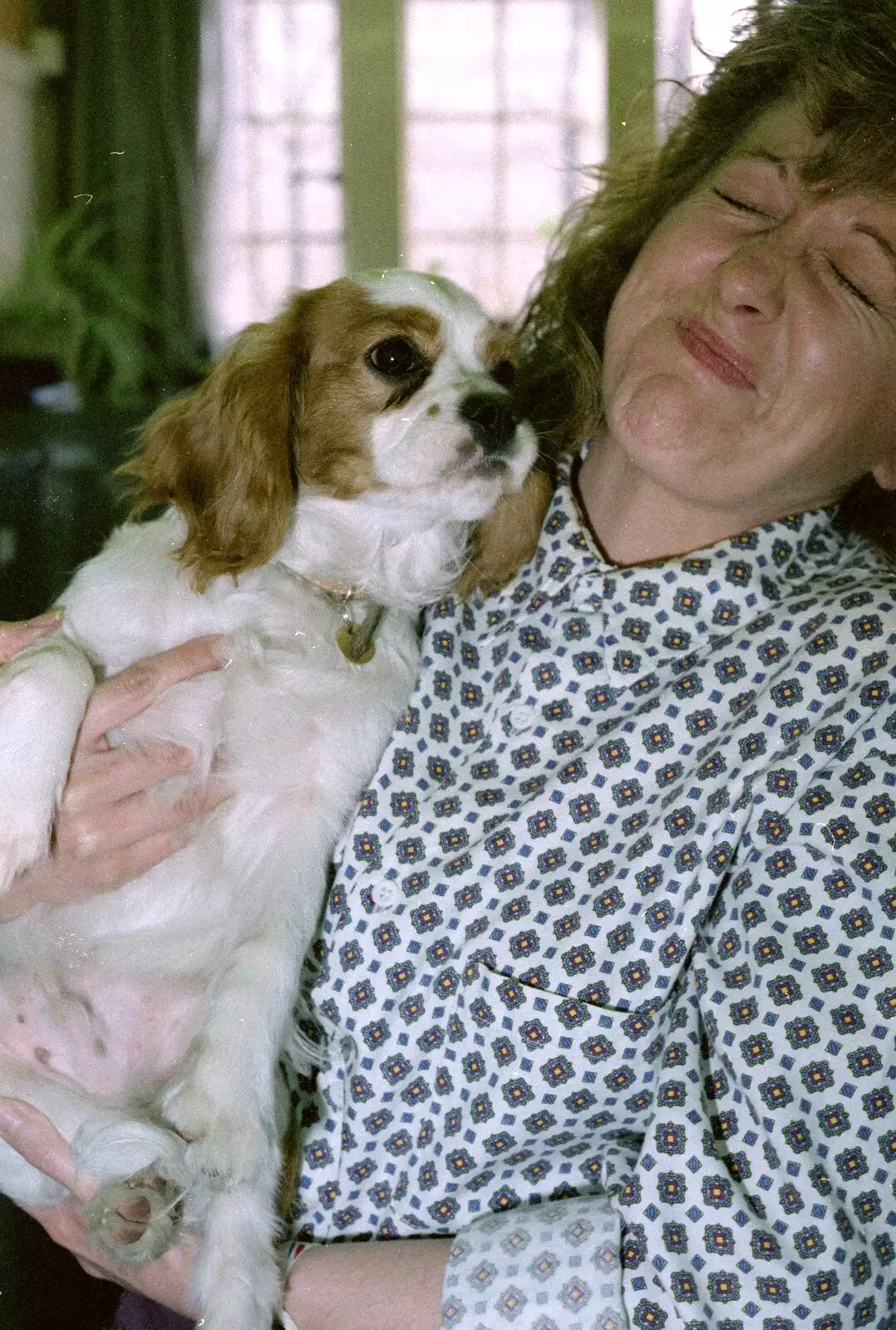 Sue gets licked, from Soman-Wherry Footie Action, Norfolk - 25th February 1988