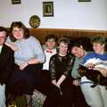 Hamish, Sis, Sean, Maria, Phil and Anna, Bransgore Barbeque and Soman-Wherry Drinks, Dorset and Norwich - 2nd April 1988