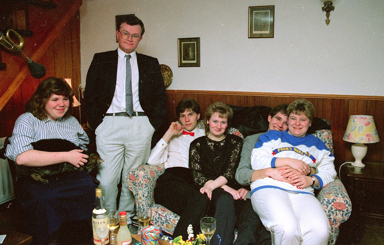 Sis, Hamish and the gang from Bransgore Barbeque and Soman-Wherry Drinks, Dorset and Norwich - 2nd April 1988