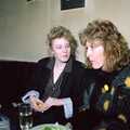 Jo and Sue in The Dolphin on Heigham Street, Bransgore Barbeque and Soman-Wherry Drinks, Dorset and Norwich - 2nd April 1988