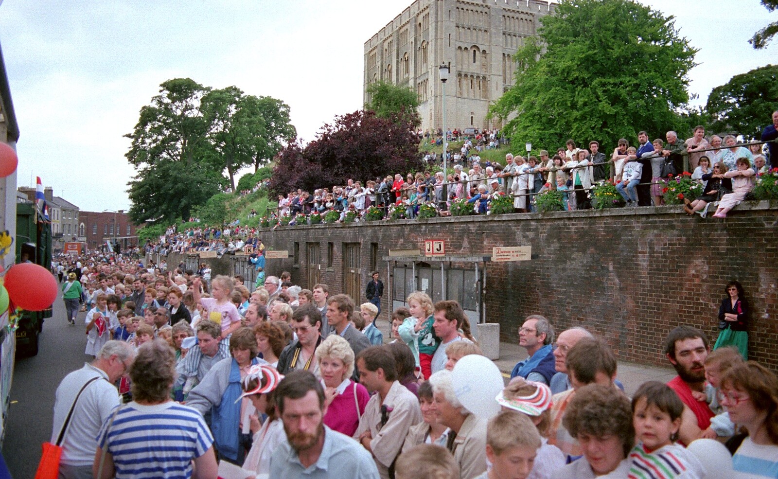 Crowded streets near Norwich Castle from Soman-Wherry and the Lord Mayor's Parade, Norwich - 3rd May 1988