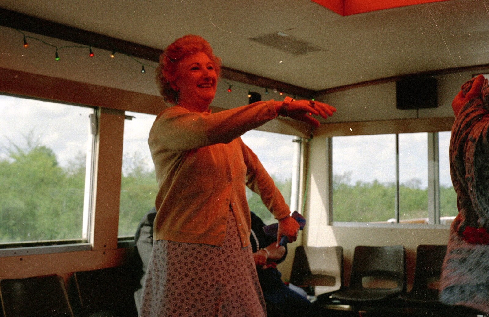 Some sort of dancing goes on from A Soman-Wherry Press Boat Trip, Horning, The Broads, Norfolk - 8th May 1988