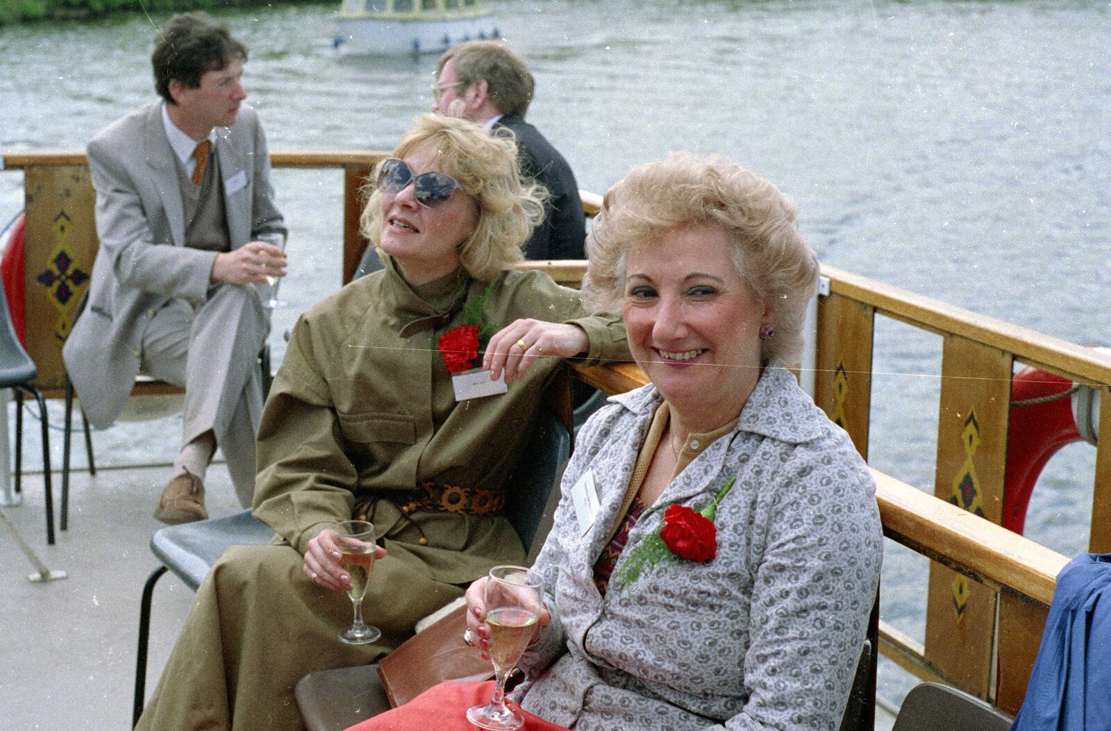 More schmoozing from A Soman-Wherry Press Boat Trip, Horning, The Broads, Norfolk - 8th May 1988