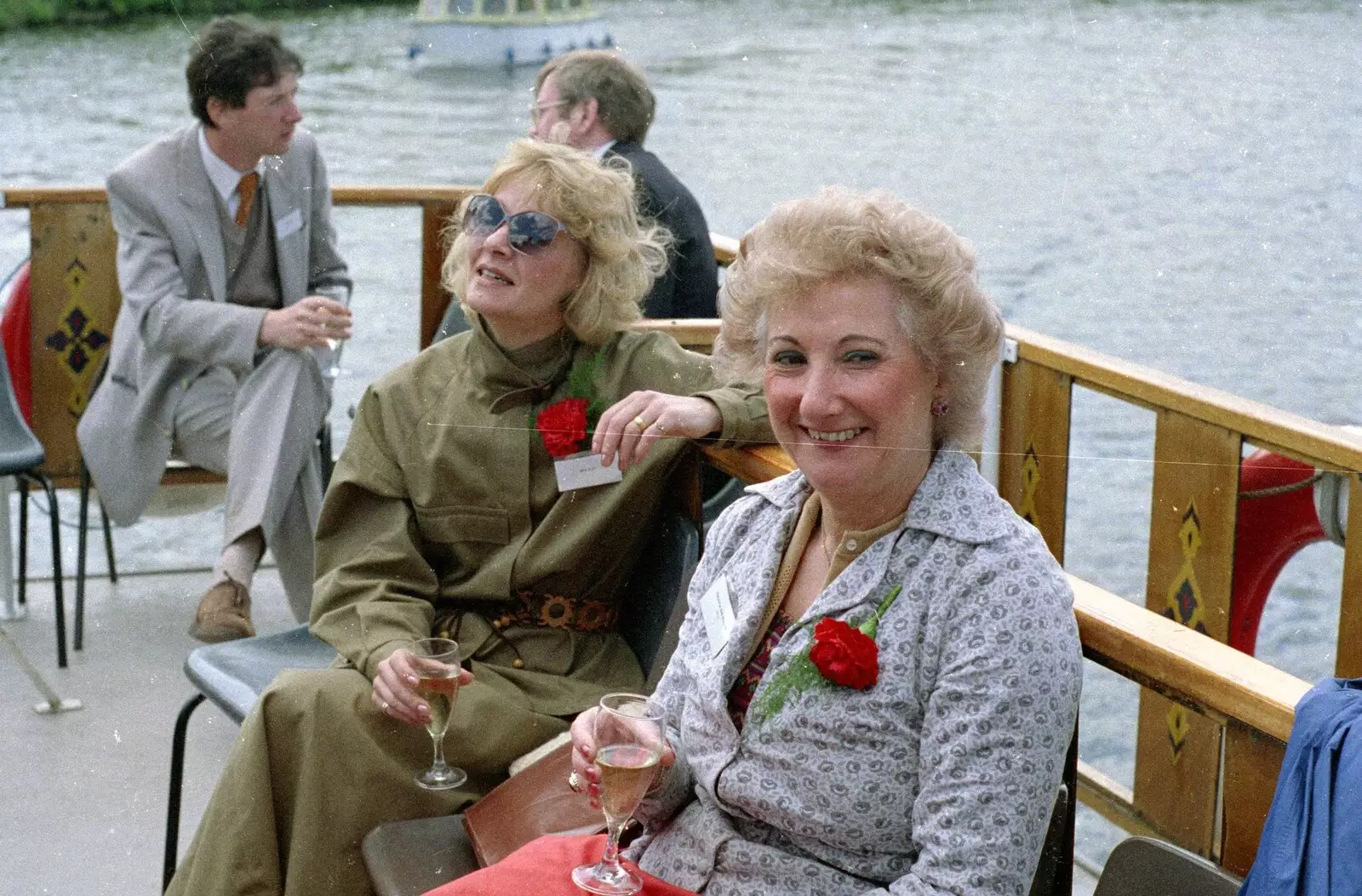 More schmoozing, from A Soman-Wherry Press Boat Trip, Horning, The Broads, Norfolk - 8th May 1988