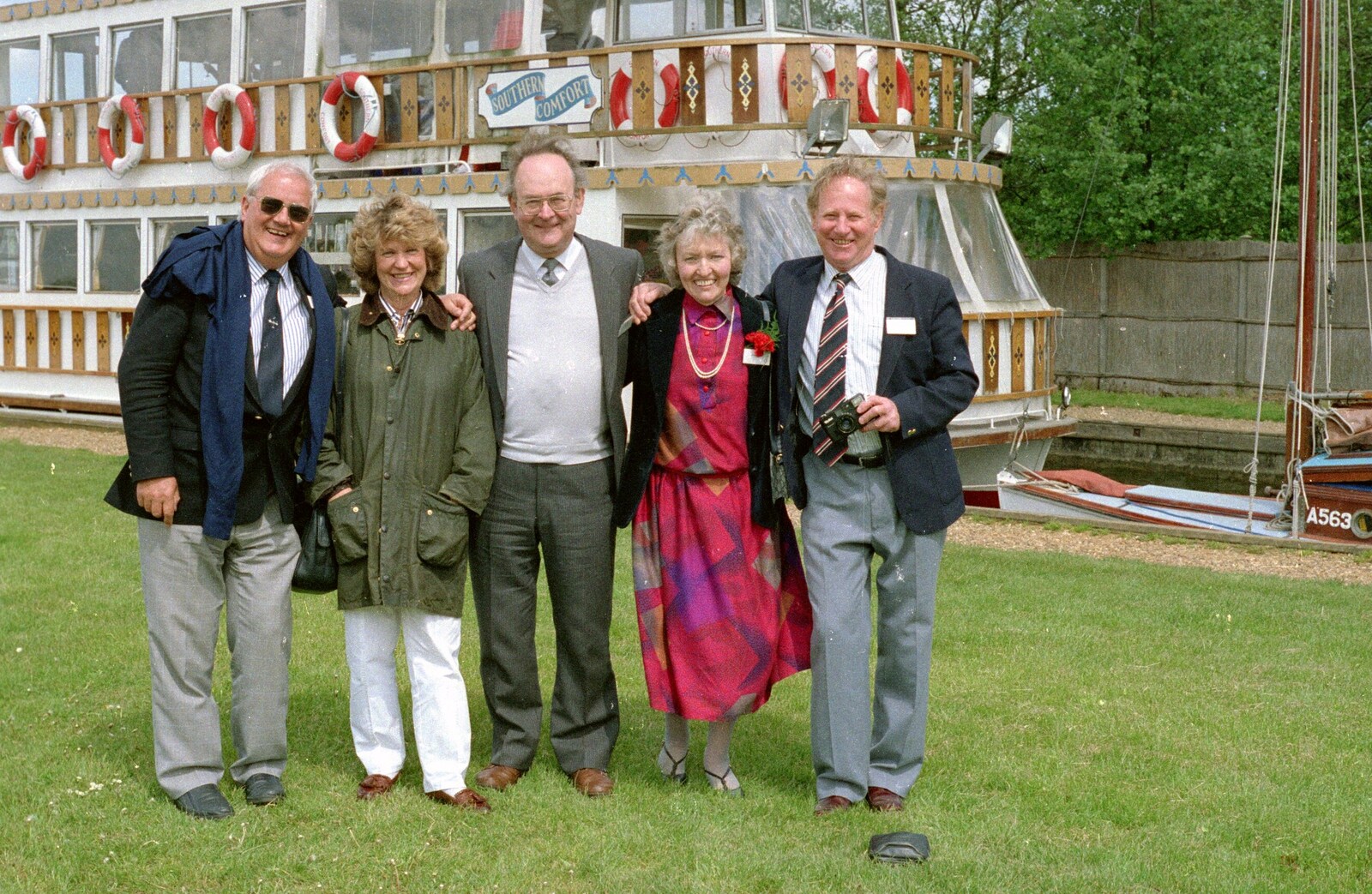 Bob Calton, Customer Liason (centre) from A Soman-Wherry Press Boat Trip, Horning, The Broads, Norfolk - 8th May 1988