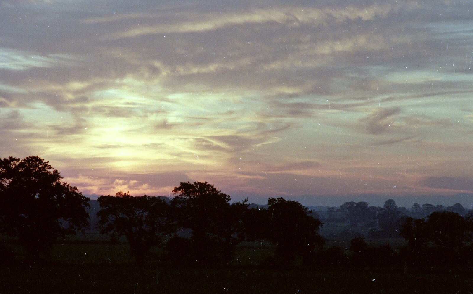 Sewell's Cottage Garden Telly, Red House, Norfolk - 14th May 1988: A sunset in Norfolk