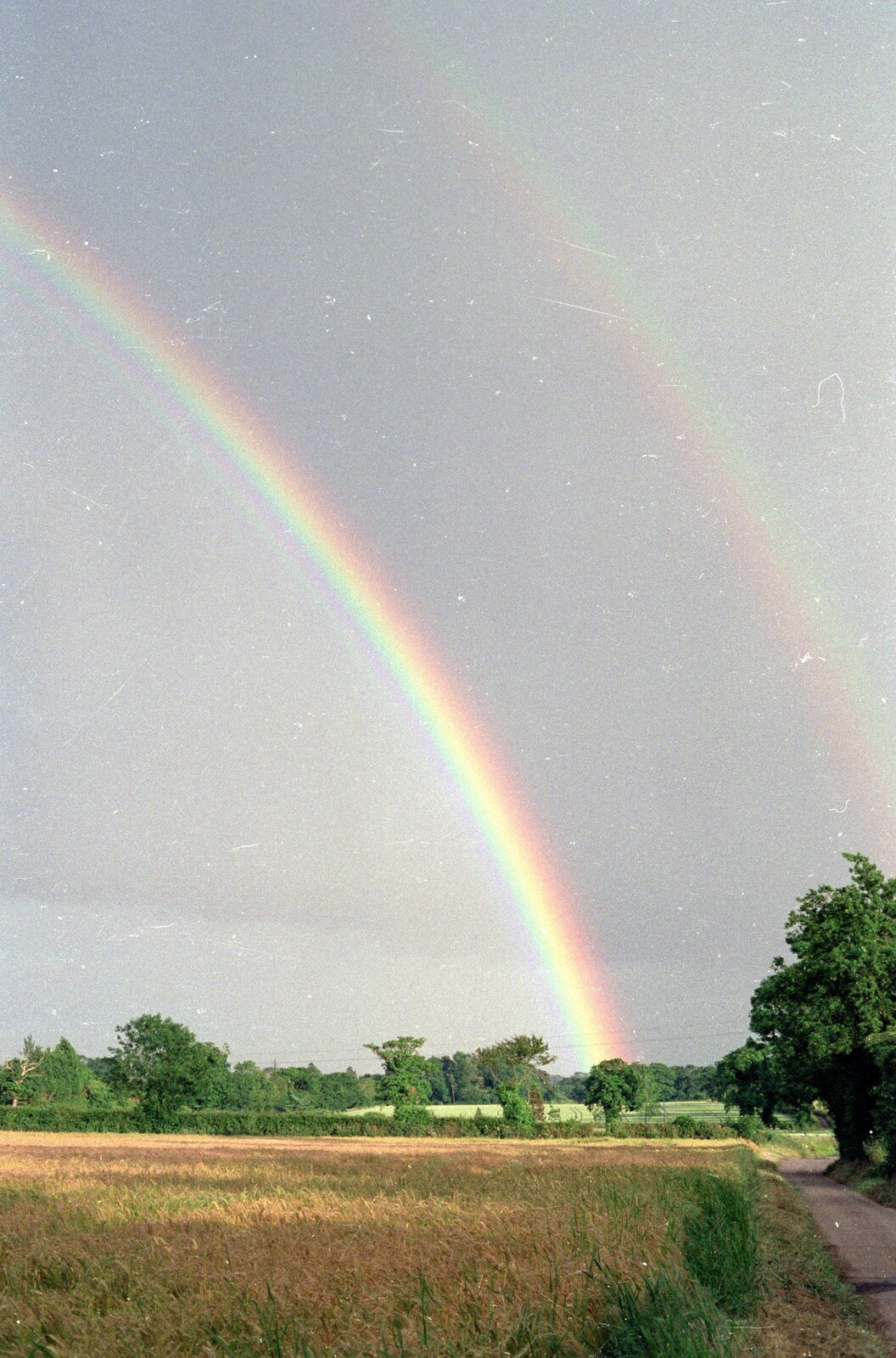 Sewell's Cottage Garden Telly, Red House, Norfolk - 14th May 1988: A double rainbow in Red House near Buxton Lammas