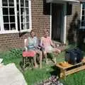 Emma and Martin watch telly in the garden, Sewell's Cottage Garden Telly, Red House, Norfolk - 14th May 1988