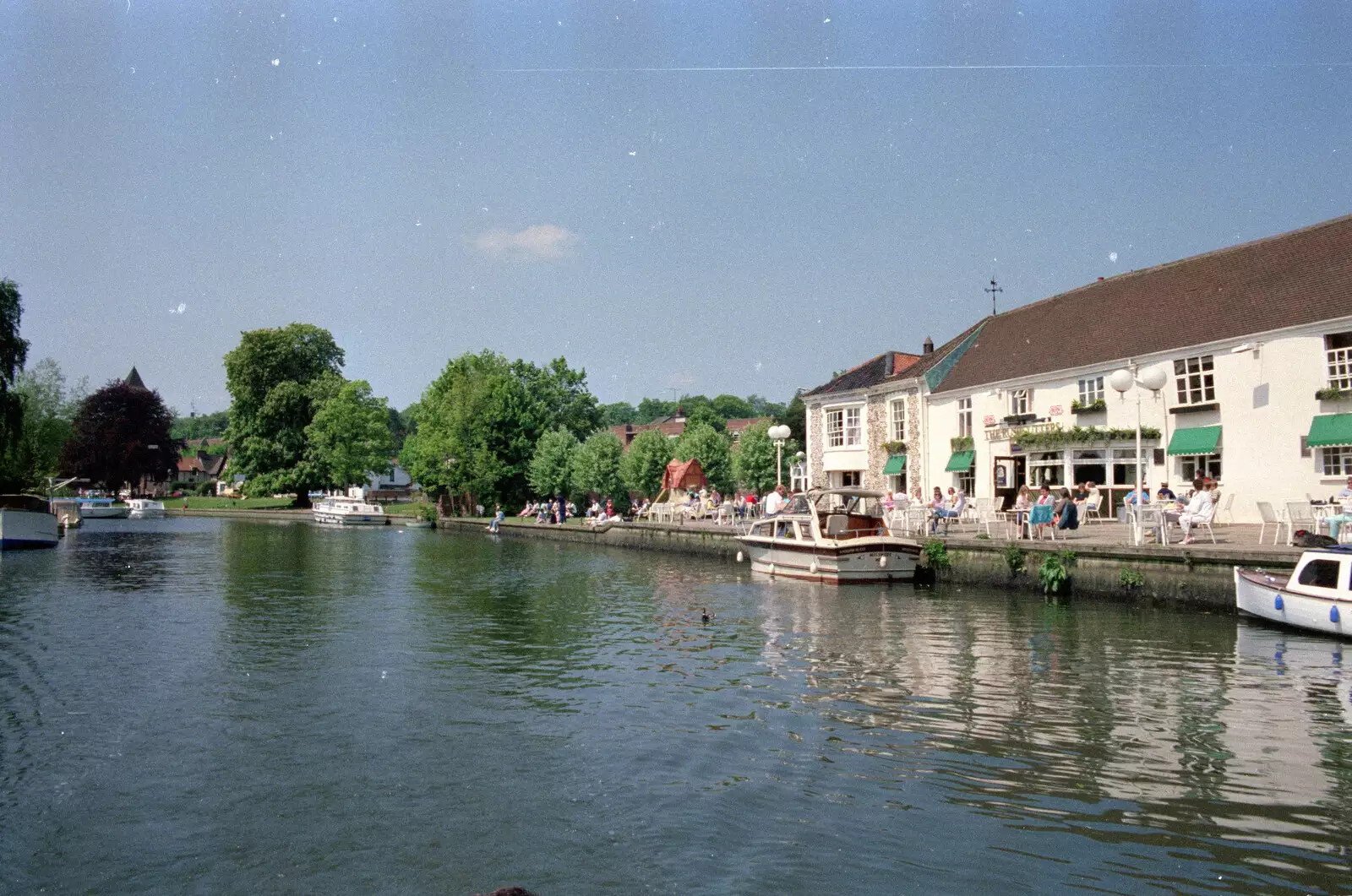 Looking up the Yare past the Rushcutters, from The Plymouth Gang Visits Nosher in the Sticks, Red House, Buxton, Norfolk - 20th May 1988