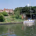 A boat moored on the river, The Plymouth Gang Visits Nosher in the Sticks, Red House, Buxton, Norfolk - 20th May 1988