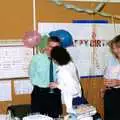 Getting a kiss from Rachel 'Nobby' Clarke, Somans: Nosher's 21st Birthday at the Soman-Wherry Press, Norwich, Norfolk - 26th May 1988