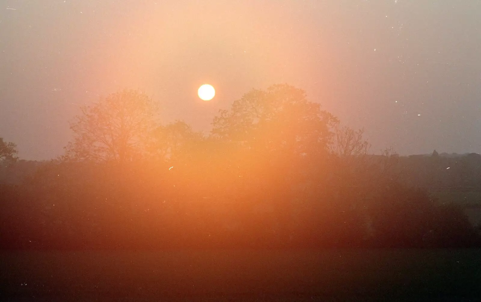 A hazy sunset, from Somans: Nosher's 21st Birthday at the Soman-Wherry Press, Norwich, Norfolk - 26th May 1988