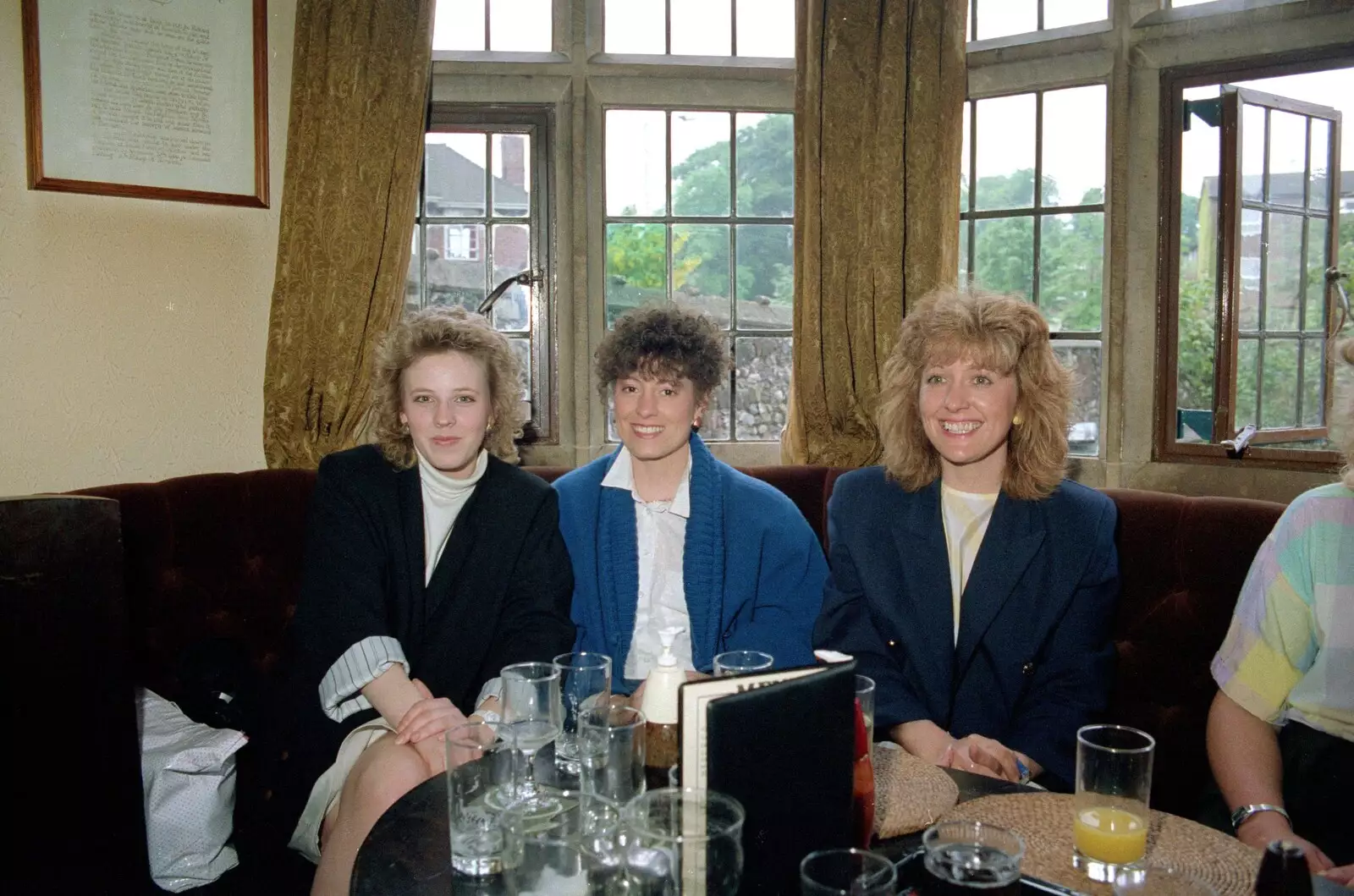 Jo, Rachel and Sue in the Dolphin, from Somans: Nosher's 21st Birthday at the Soman-Wherry Press, Norwich, Norfolk - 26th May 1988