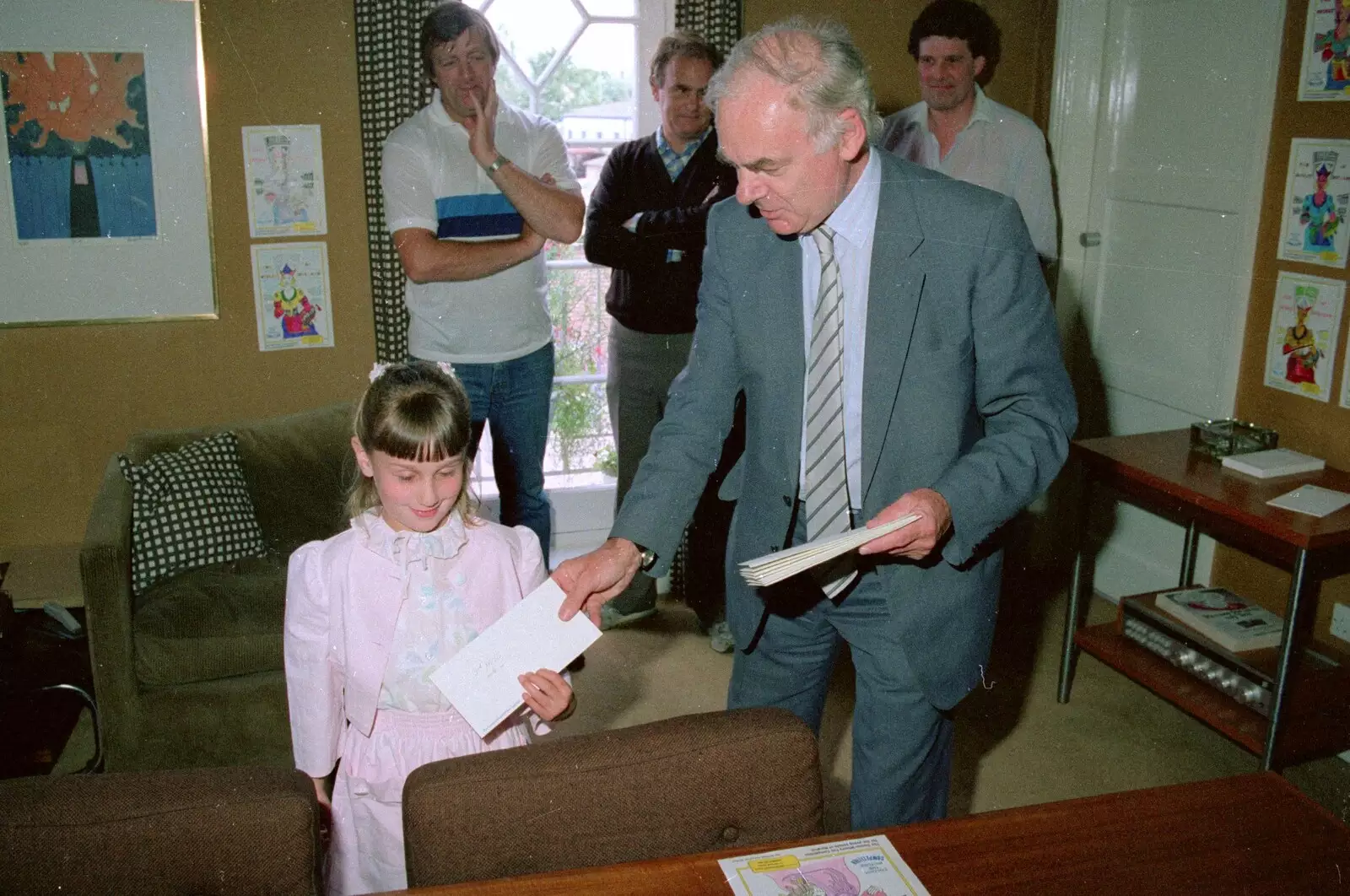 Bill Butler hands over a prize, from Somans: A Winner's Tour of the Factory, Norwich - 10th June 1988