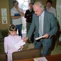 Bill Butler hands over a prize, Somans: A Winner's Tour of the Factory, Norwich - 10th June 1988
