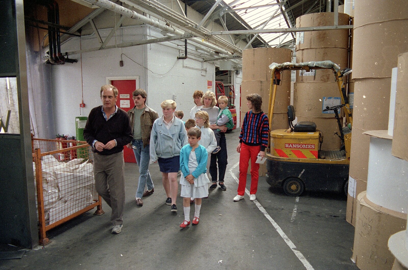 Colin takes the winners through the paper warehouse from Somans: A Winner's Tour of the Factory, Norwich - 10th June 1988
