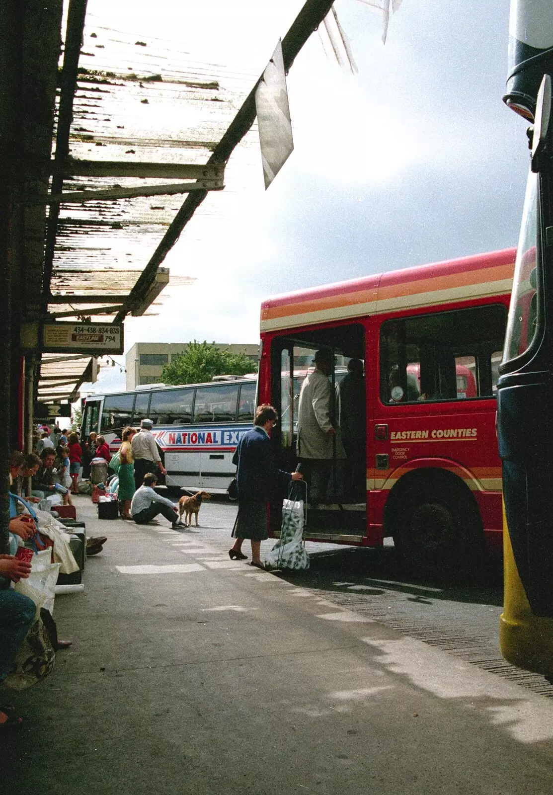 Coaches down at Norwich Bus Station, from Soman-Wherry and a Drumkit, Norwich and Red House, Norfolk - 22nd July 1988