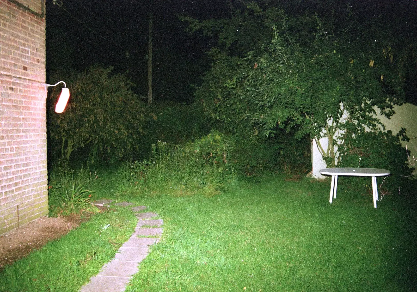 The back garden in the dark, from Soman-Wherry and a Drumkit, Norwich and Red House, Norfolk - 22nd July 1988