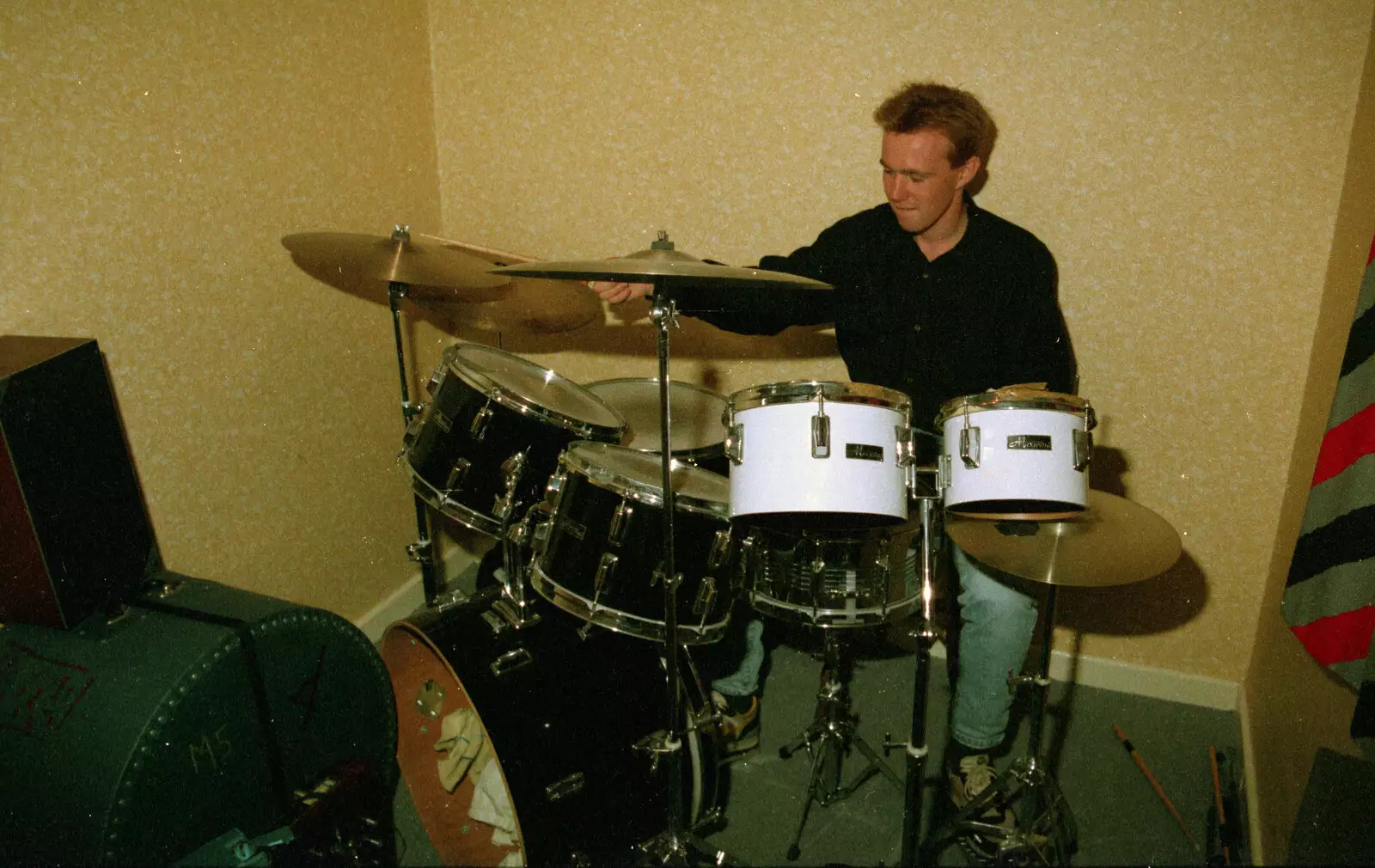 Martin on his drumkit, from Soman-Wherry and a Drumkit, Norwich and Red House, Norfolk - 22nd July 1988