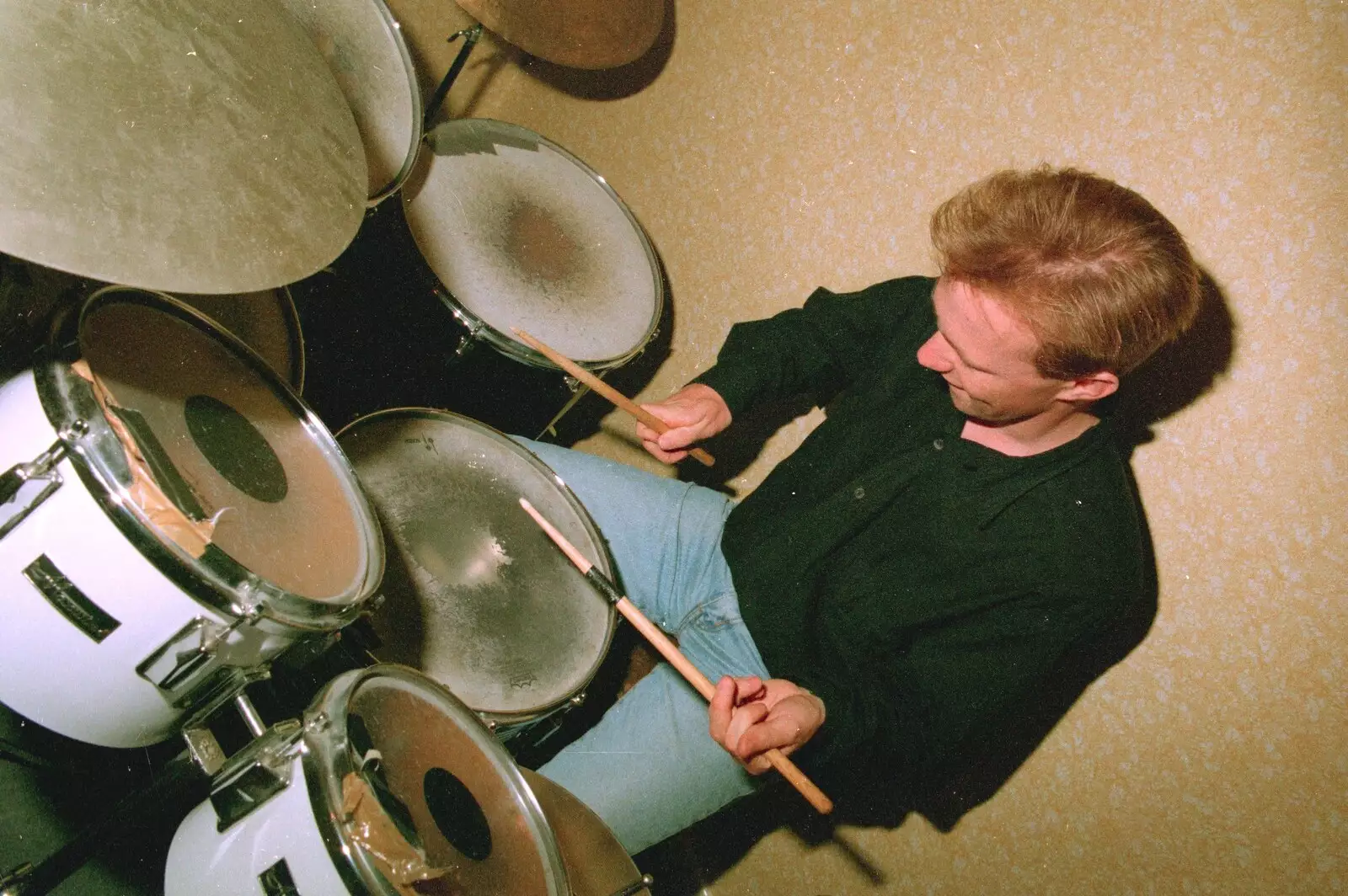 Drumming action, from Soman-Wherry and a Drumkit, Norwich and Red House, Norfolk - 22nd July 1988