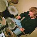 Drumming action, Soman-Wherry and a Drumkit, Norwich and Red House, Norfolk - 22nd July 1988