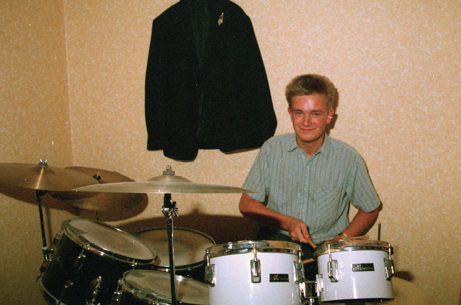 Nosher plays drums from Soman-Wherry and a Drumkit, Norwich and Red House, Norfolk - 22nd July 1988