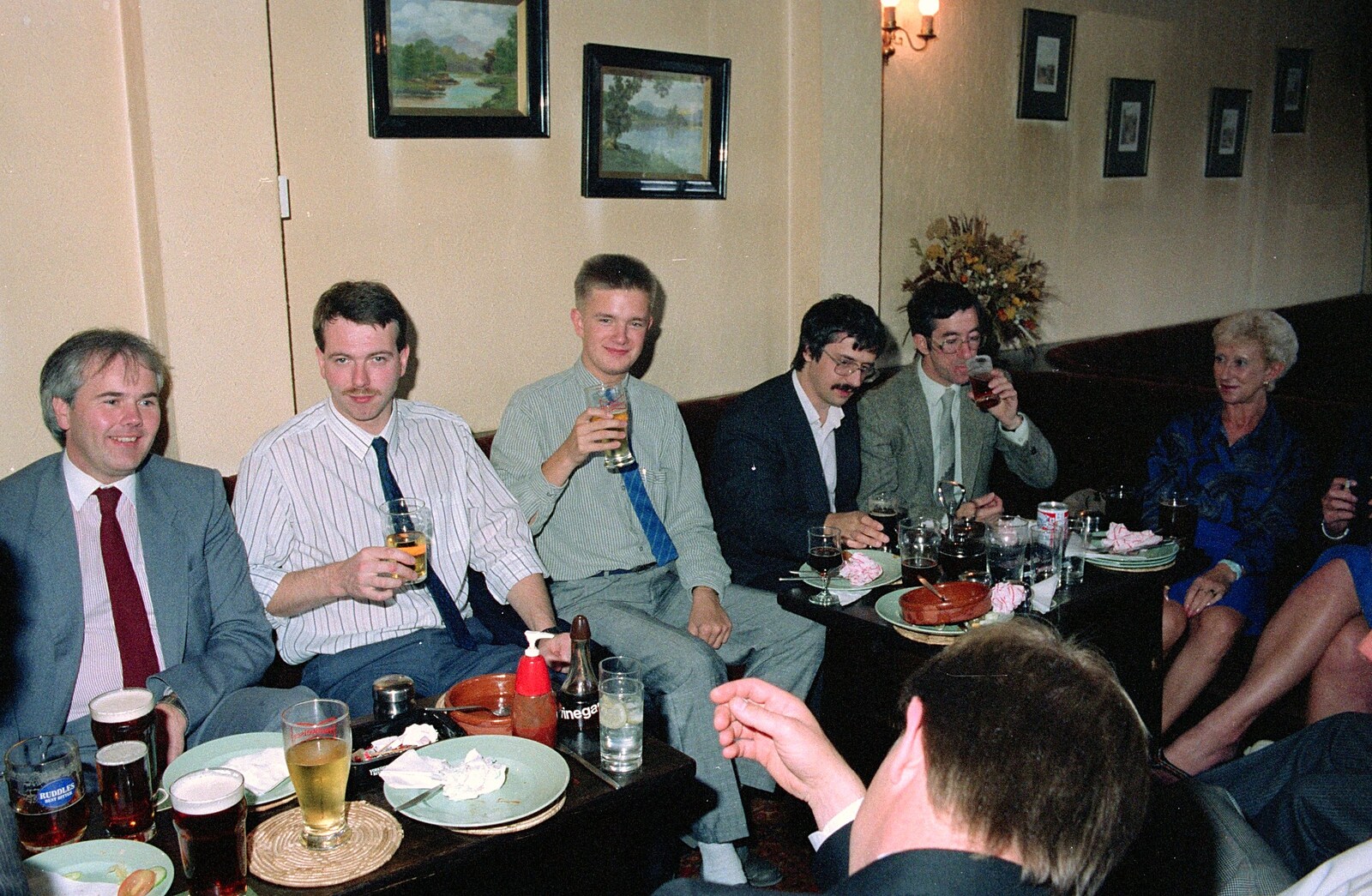 Alan, Simon, Nosher, Fishy Herring and Adrian  from Nosher Leaves Soman-Wherry Press, Norwich - 3rd August 1988