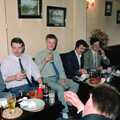 Alan, Simon, Nosher, Fishy Herring and Adrian , Nosher Leaves Soman-Wherry Press, Norwich - 3rd August 1988