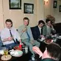 Alan, Simon, Nosher, Fishy Herring and Adrian , Nosher Leaves Soman-Wherry Press, Norwich - 3rd August 1988