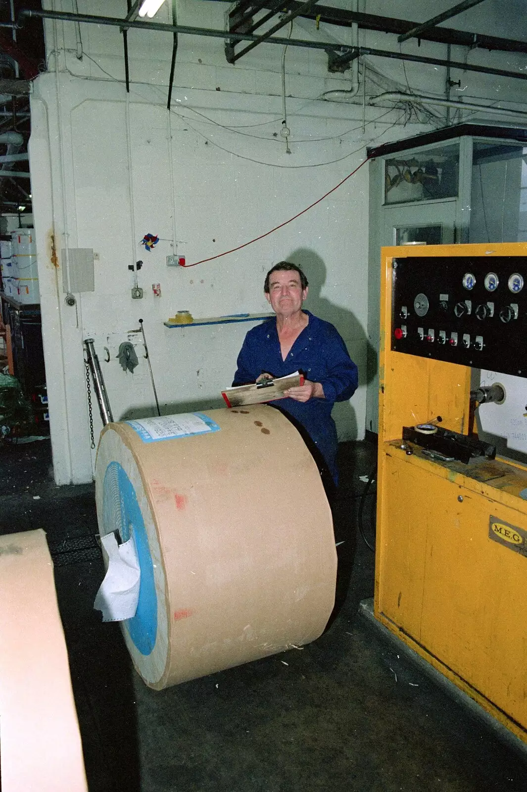 A reel of paper down in the warehouse, from Nosher Leaves Soman-Wherry Press, Norwich - 3rd August 1988