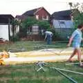 The marquee frame is assembled, Mother and Mike's Wedding Reception, Bransgore, Dorset - 20th August 1988