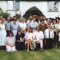 Nosher's in a group photo, Mother and Mike's Wedding Reception, Bransgore, Dorset - 20th August 1988