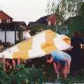 The marquee goes up, Mother and Mike's Wedding Reception, Bransgore, Dorset - 20th August 1988