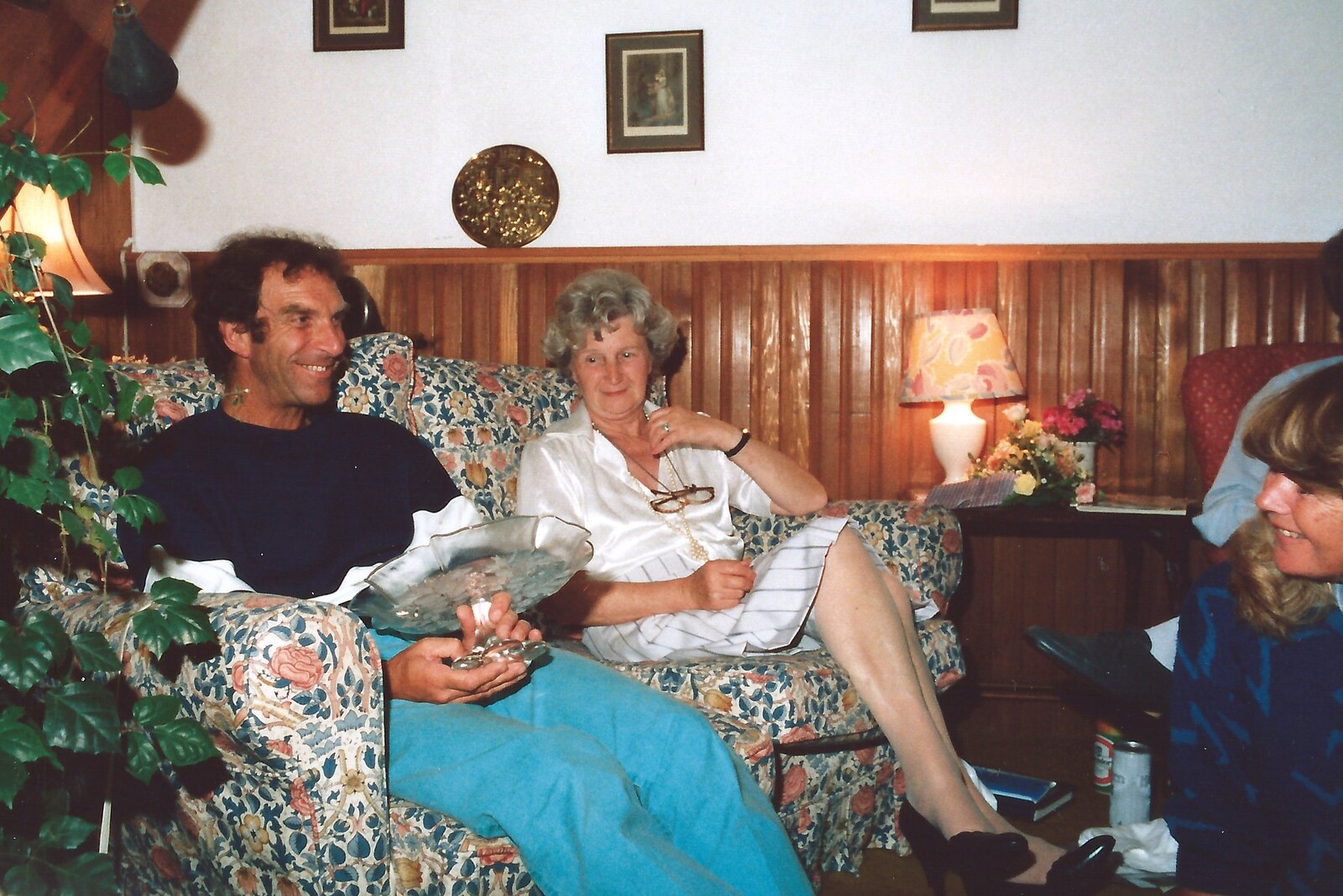 Mike and Grandmother at Burnt House Lane from Mother and Mike's Wedding Reception, Bransgore, Dorset - 20th August 1988