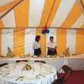 The catering staff wait for the action, Mother and Mike's Wedding Reception, Bransgore, Dorset - 20th August 1988